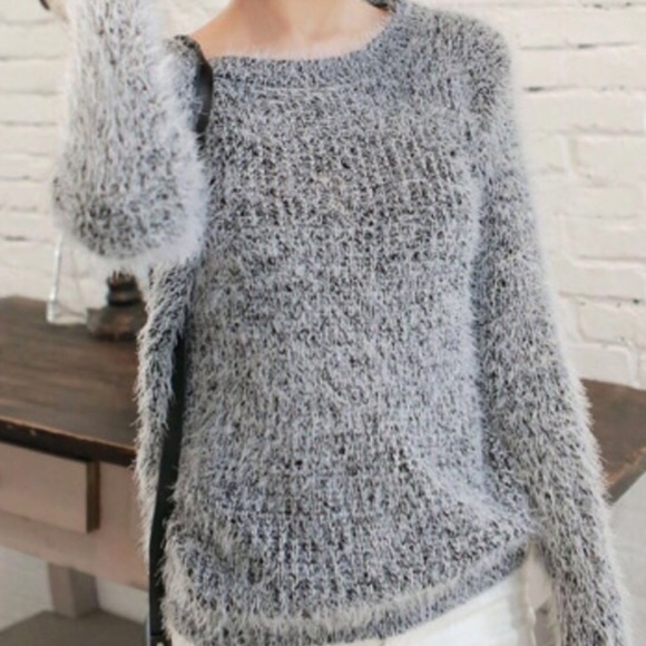 Feather Fury Soft Charcoal Fuzzy Sweater - Picture 7 of 7